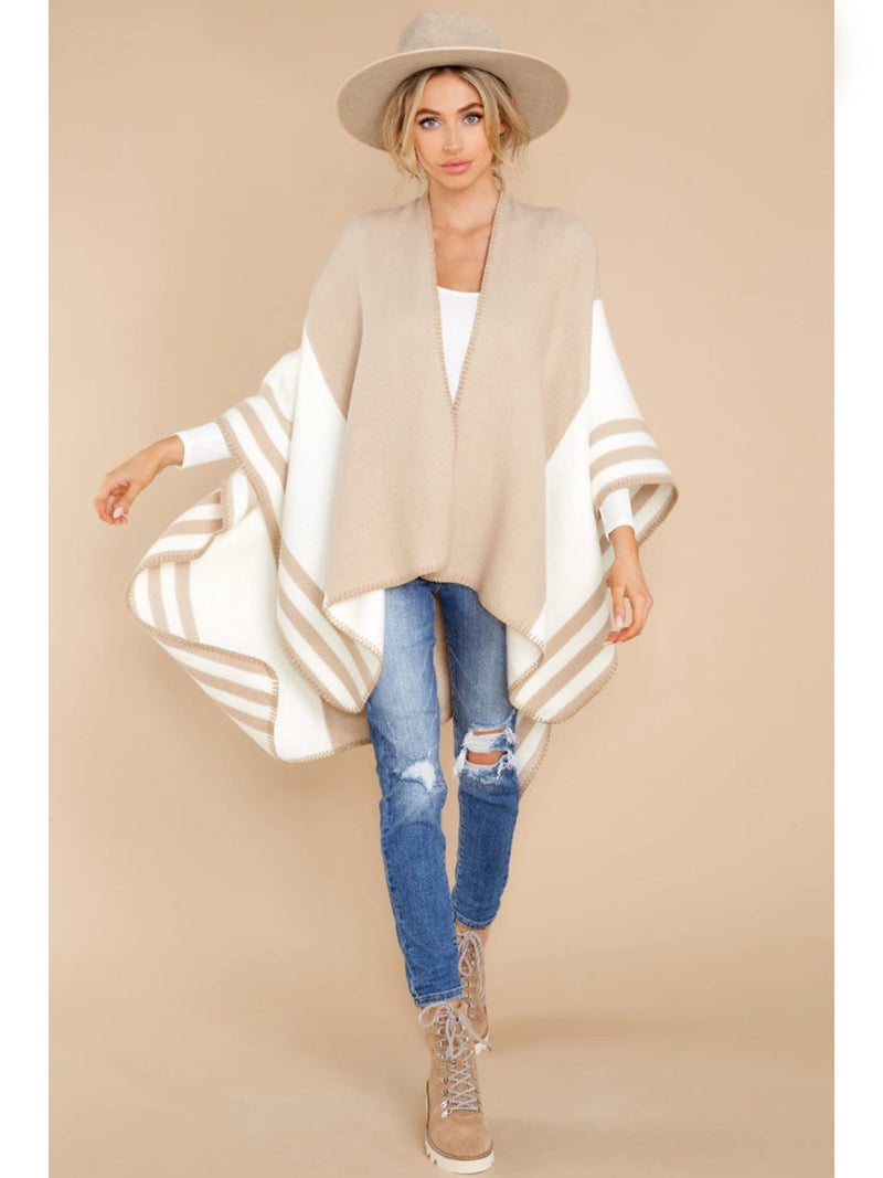 Moss Rose Women's Travel Plaid Shawl Wrap Open Front Poncho Cape for Fall Winter Holiday Gift - Image 3